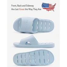 New-  Women's Shower Slipper, Quick Rying Non-Slip Slippers, Bathroom Hou & Pool San, In-Oor Slipper For Gym, Soft Sole, Beige, Size S, M, L, XL - 藍色 6-7 小姐 5-6 男士 - 查看 5