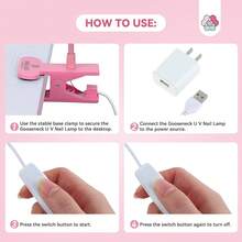 Smart Sensor U V Nail Lamp: Gooseneck 12W U V Light For Gel Nails 3S Flash Curing Gel U V Light 3 Timer 360 °   Adjustable Rechargeable 6H Battery Life LED Display Flash Cure Lamp