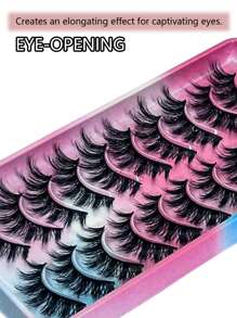10 pares de pestañas postizas naturales y esponjosas de visón 3D, set de maquillaje con extensión de pestañas de visón, pestañas cortas