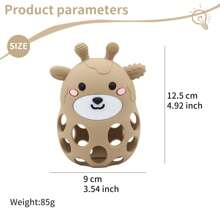 1pc Cute Silicone Deer Teething Mitten, Infant Teether, Feeding Grade Silicone Chew Toy