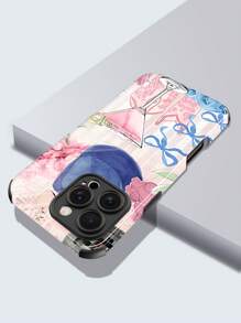 1 Stück weiches rosa Fruchtbogen Muster stoßfeste Anti-Rutsch TPU+PC 2 in 1 Handyhülle kompatibel mit Apple 11/12/13/14/15/16/16 Plus/16 Pro/16 Pro Max