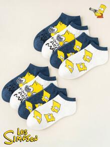 Disney Disney 1/4/8 Pairs Of Simpson Cartoon Socks For Men And Women, Are Comfortable And Breathable. With Fun Patterns As Embellishments, They Feature A Street Style. They Are Perfect For Daily Outings And Casual Outfits, Adding A Lively And Childlike Touch To Your Feet. It's Easy To Capture Your Unique And Fashionable Look, Making Them A Practical Gadget For Creating Looks.