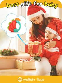 WeRein Juguete de sonajero y dentición para bebé de 1 a 24 meses, sonajero de dentición de silicona suave, sonajero de desarrollo para bebés, adecuado para niños y niñas, regalo para Pascua/Festividades/Cumpleaños/Navidad (color y estilo aleatorios) - Multicolor - Ver 5