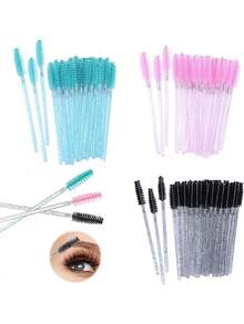 150 /100/50/10pieces Of Mascara Comb Makeup Tools Mascara Curler, Disposable Eye Black Brush, Mini Mascara Brush Mascara Comb, Makeup Eye Black Applicator - Multicolor - View 2