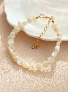 1/2/3/6/9pcs Multi-Color Natural Shell Asymmetrical Stone Sea Star Necklace Bracelet Set, Suitable For Women Spring/Summer Daily, Beach, Holiday & Casual Wear