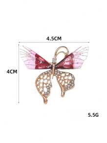 1 buc. Broșă fluture cu aripă gradient 3D la modă, accesoriu pentru cămașă, rucsac casual, dar elegant, din aliaj de zinc, incrustat cu diamante, pentru școală
