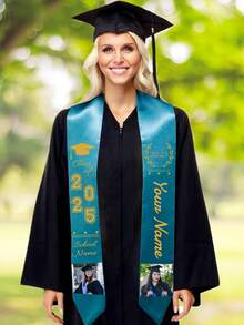 Custom Text And Photo Graduation Sash, Personalized Graduation Stoles, Kindergarten Graduation Sash, Satin Fabric Graduation Party Decorations - Style a - View 5