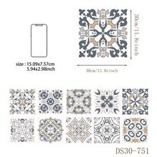 10pcs Bohemian Style Printed Floor Stickers, Self-Adhesive Waterproof Anti-Slip Wear-Resistant Peel And Stick Removable, Can Be Used For Living Room Bedroom Decor Kitchen And Bathroom Floor Wall Decor Landscaping, Cabinet Desktop Renovation Refurbishment, Available In Three Sizes: 5.91X5.91, 7.87X7.87, 11.81X11.81inch Home Decor Bathroom Decor Wall Paper Wallpapers Kitchen Accessories Kitchen Items Kitchen Decor Floor Tiles Flooring
