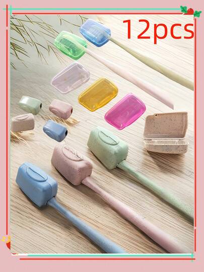 12 件牙刷头保护套、牙刷套、牙刷架、牙刷套、牙刷旅行盒、牙刷盖、牙刷盒、牙刷套、旅行牙刷盒、牙刷盖抗菌帽、牙刷盖、带盖牙刷、牙刷套。