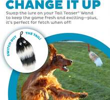 Outward Hound Tail Teaser Replacement Lure For Dog Teaser Wand, Black - Black - View 2