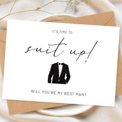 2pcs((1 Greeting Card+1 Envelope) [Wedding Occasion Proposal Card] Best For Man Proposal Card, Best For Man Proposal Card, Wedding Occasion School Supplies, Back To School