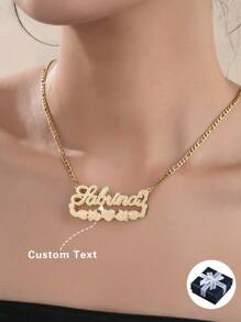 1PC High-End Premium Stainless Steel Gold Plated Double Layer Personalized Necklace, Suitable For Father's Day, Mother's Day, Valentine's Day, Birthday, Anniversary, Graduation, Christmas, Elegant Gift For Friends And Family