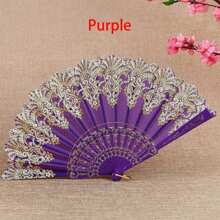 1/2/5pcs Elegant Bohemian Style Fabric Fan With Floral Pattern - Perfect For Weddings, Decorations, Parties, And Gifts | Elegant Design For Special Occasions Like Thanksgiving, Mother'S Day, Father'S Day, And Graduation Events, Wedding Decorations