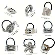 3 Stück/Set elegante weiße Metallkopfbänder mit Gummiband, einfarbige, schicke Legierungshaarbänder mit glänzendem Paillettenschmuck - modische Haraccessoires für Frauen und Mädchen, ideales Valentinstaggeschenk, Haargummis, Haraccessoires, Haarbänder, Haargummiringe