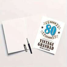 80th Birthday Card, Dedicated To 80 Year Old Grandpa, Fun Birthday Card, Thanksgiving, Halloween Card
