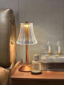 Modern Metal & Crystal LED Desk Lamp, 3-Level Brightness, Touch Control Rechargeable Battery, Adjustable Lighting, Suitable For Bedroom, Dining Room And Office - Perfect For Bedside, Dining Room And Office - Gold - View 5