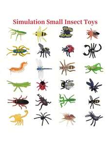 Set de 3/6/12/24 piezas de juguetes de insectos miniatura realistas aleatorios - Arañas, mariposas, mariquitas, abejas, escorpiones, decoraciones, colección de modelos de insectos para adolescentes, regalos para amigos, regalos de Navidad, animales pequeños de plástico, modelo de escorpión, pulpo, que brillan en la oscuridad, animales, miniaturas navideñas, decoración de insectos, figuras de plástico, abejas, figuras en miniatura, animales de granja, monstruos marinos - Multicolor - Ver 7