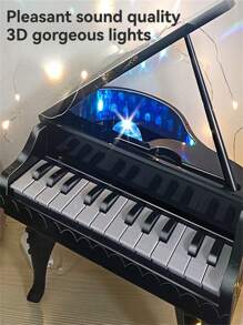 Minipiano de teclado infantil con modo de función multipulsación, incluye múltiples melodías, 24 teclas negras y blancas para tocar, juguete de piano electrónico realista para juego interactivo entre padres e hijos, para niños y niñas
