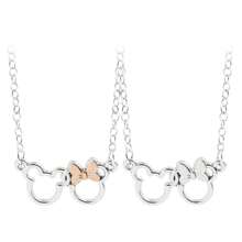 bandai 1pc Disney Cute Minnie Mouse Bow Knot Pendant Popular Cartoon Figure Necklace Mickey Mouse Minnie Pendant Necklace
