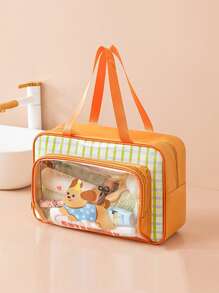 1pc Cartoon Swimming Bag With Wet & Dry Separation, Large Capacity Portable Fitness Waterproof Toiletry Bag, Cosmetic Storage Organizer