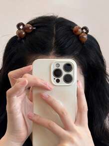 1/2/4pcs Amber Color Round Ball Medium Claw Clips Hair Claws Hair Accessories, Stylish Women Hair Clip