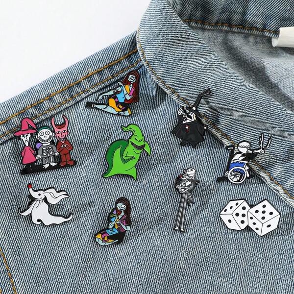 1/9 pezzi Set di spille di cartoni animati Disney alla moda, pin di smalto per bambole, accessori in metallo per zaino, abbigliamento e gioielli, regali, zaini per la scuola
