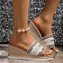 Women's Thick Sole Wedge Heel Vintage Beach Platform Sandals, Versatile For Outdoor,Casual & Comfortable