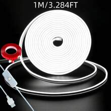 5V USB LED 霓虹灯带 霓虹灯绳 柔性防水霓虹 LED 灯带 适用于室内外卧室电视背光柜等/白色 - 白色 - 查看 14