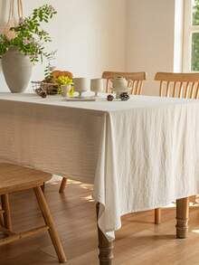 1 件现代简约亚麻纹理桌布，清新简约别致，适用于茶几、餐桌、北欧风格、日式风格