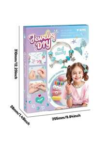 48 pièces Kit de fabrication de bijoux perles DIY pour enfants, Bracelet créatif et pinces à cheveux, Kit d'art d'ongles, Jouet éducatif STEM Artisanat Ensemble de bijoux pour filles de 4 à 12 ans, Cadeau de fête idéal