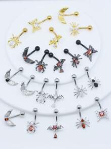 1PC Stainless Steel 14G Belly Real Piercing Button Ring For Women Body Piercing Jewelry Navel Rings