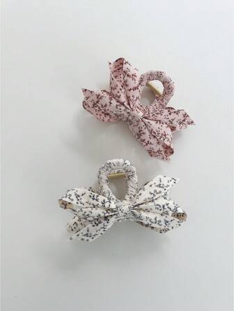  OUSEON 织物蝴蝶结发夹 - 柔软纹理女士发饰，温和防滑抓握，适合日常使用，优雅发夹，适合工作、学校、特殊场合、时尚发夹，秋冬度假装女士