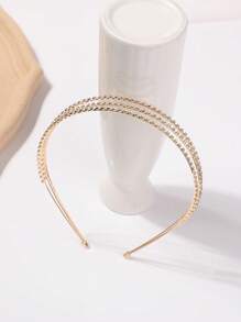 1pc Korean Style 3-Layer Crystal-Embellished Headband Hairband, Delicate Crystal Hair Hoop