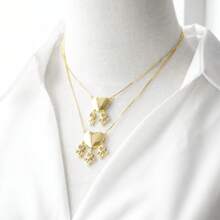Person Shaped Cubic Zirconia Necklace, Copper Gold Plated Family Member Jewelry For Women And Girls