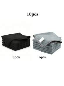 Microfiber Cleaning Cloth Grey - 10/5 Pcs- High Performance - Lint Free - Scratch Free, Ultra Absorbent Microfiber Towel Weave Grime & Liquid For Streak-Free Mirror Shine , For Cars, SUVs, RVs, Trucks, And Boats - Car Washing Cloth