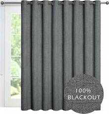 GRALI Cortinaérmica Recamara, Separador de Espacios Extraancho para Dormitorio, Tela Protección Privacidad, Lino, 254 X 241, 1 Panel - Estilo 1 - Gris Oscuro - Ver 13