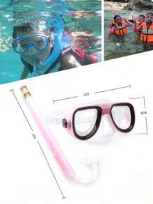 SHENYU 浮潜面罩呼吸管游泳水上运动套装、沙滩必需品、沙滩配件、泳池浮板 - 粉色 - 查看 4