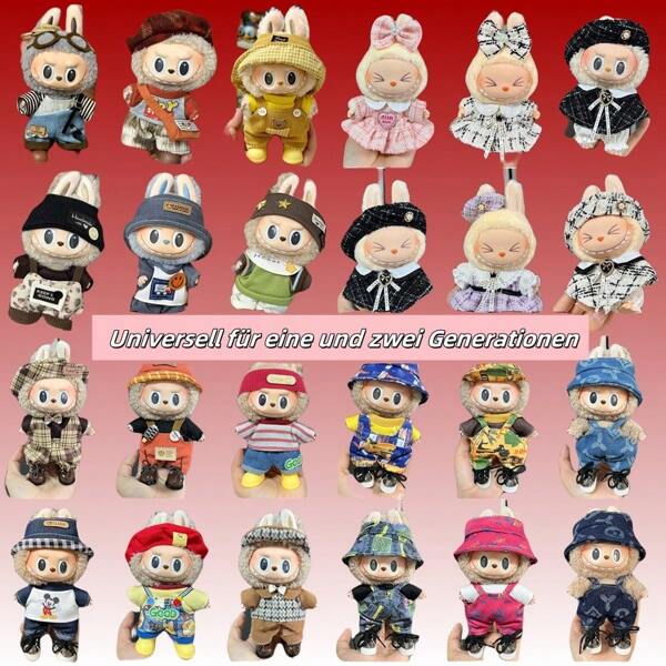 Vêtements en vinyle pour bébé L, vêtements à enfiler, poupée de 17 cm, adorable jouet à habiller, costume décontracté, jupe, vêtements en peluche, première et deuxième génération, universel