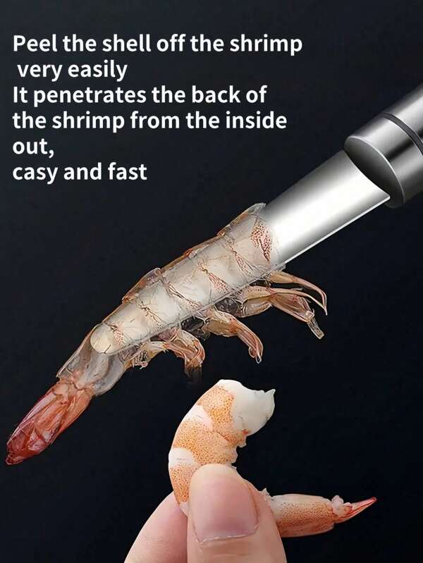 1pcStainless Steel Shrimp Gut Cleaner - Seafood Sheller - Shrimp Shell Cutter - Portable Shrimp Gut Cleaner - Easy To Clean Kitchen Gadgets, Suitable For Lobster And Prawn Preparation