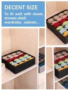 Sock And Underwear Storage Box: One Piece, 24 Sets Of Folding Drawers, Wardrobe Partition, Wardrobe Space, Bedroom Decoration, Decoration, Decoration, Bedroom Decoration, Clothing, Trousers, Cloth, Jeans, Skirts, White Shirts, Women's Trousers And Women's Clothing