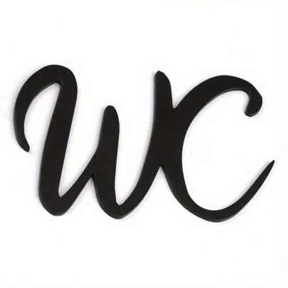 Cartello in acrilico nero per bagni e sanitari, senza viti, con nastro adesivo, adatto per centri commerciali, bagni pubblici, hotel e camere degli ospiti