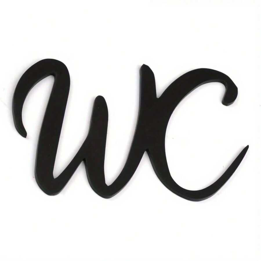 WC卫生间标识牌黑色亚克力-免钉送胶带-商场卫浴超市酒店客房公共卫生间标识牌 - 黑色 - 查看 1