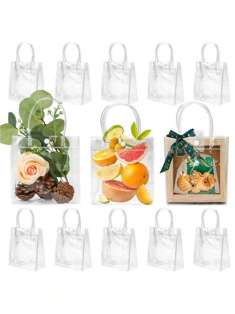 50/20/10/1 pieza Bolsas de regalo transparentes reutilizables, bolsas de tote para bodas, bolsos minimalistas, bolsas de regalo elegantes, bolsas para obsequios de fiestas, adecuadas para bodas, despedidas de soltera, aniversarios, cumpleaños, fiestas de adolescentes y fiestas temáticas - Multicolor - Añade 7