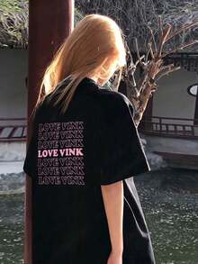 200g Pure Cotton T-Shirt 2025 Summer Ladies New Short Sleeve Pure Cotton Holiday Pattern Short Sleeve Round Neck Couple Wear Small Shirt Tops - 黑色 - 查看 1