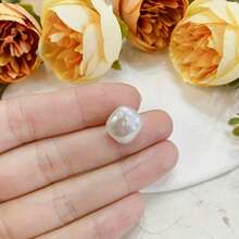 5/10/15 件优雅白色仿珍珠纽扣，带金属花盘 - 光泽、不对称形状紧固件，适用于旗袍、唐装背心和中式衬衫、服装纽扣 - 彩色 - 查看 4