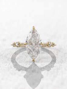 1枚925纯银经典四爪镶嵌马眼戒指，女士经典透明闪亮戒指，银戒指，复古风格，可作指环饰品或礼物 - 四爪手鑲馬眼 - 查看 7