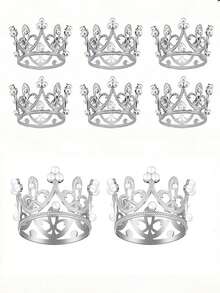 1 pièce Accessoire de cheveux Serre-tête de princesse élégant, Couronne pour femme pour danse européenne et américaine, Fête d'anniversaire, Mariage adulte, Séance photo, Couronne de mariée en alliage avec strass, Décoration d'activité, Accessoire de cosplay - Multicolore - Voir 12