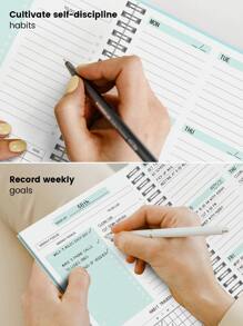 Trees Weekly Planner Notebook Undated Daily Schedule Agenda Sprial Goals Planner With Habit Tracker For Women Back To School