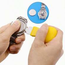 Watch Repair Tools, Multiple Sizes Available, Watch Maintenance, Case Opener, Case Back Opener, Portable Case Back Opener, Suitable For Home And Professional Watchmakers. Watch Battery Replacement Tools: Watch Battery Opener, Case Back Opener, Strap Adjustment Tool - Durable, Easy To Operate, Ideal Choice For Watch Repair - Yellow - View 4
