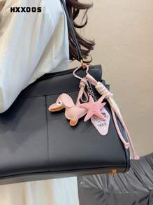 HXXOOS Pingente de Bolsa Dachshund Rosa no Estilo Y2K com Alça Entrelaçada de Estrela-do-mar Criativa - Chaveiro Fofo, Doce e Legal DIY Essencial para Meninas Estudantes, Acessório Obrigatório para Bolsas, Bolsas de Ombro, Mochilas, Sacolas de Praia, Acessórios de Verão, Férias